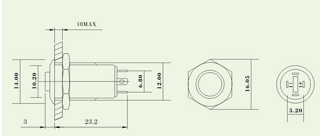 Interruptor de botón ligero del acero inoxidable que traba el CE RoHS Certicated de la operación