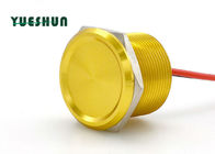 Interruptor de botón piezoeléctrico de aluminio NINGÚN cuerpo del amarillo de la lámpara 25m m 24VAC 100mA