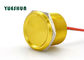 China Interruptor de botón piezoeléctrico de aluminio NINGÚN cuerpo del amarillo de la lámpara 25m m 24VAC 100mA exportador