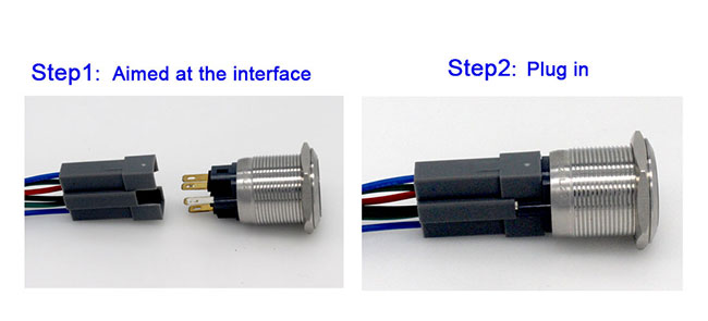 Enchufe impermeable del zócalo del interruptor de botón, zócalo del cableado del interruptor de botón de 22m m