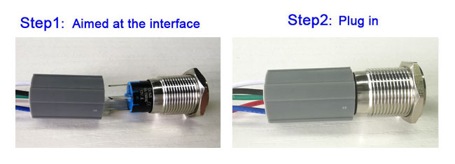 conexión del alambre del conector los 30cm del alambre del enchufe del zócalo del interruptor del agujero de montaje de 16m m