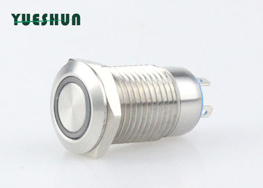 China Cabeza redonda plana iluminada LED momentánea del interruptor de botón del metal a prueba de polvo distribuidor